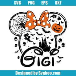 Gigi Halloween Minnie Mouse Head SVG Design