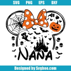 Nana Halloween Minnie Mouse Head SVG Design