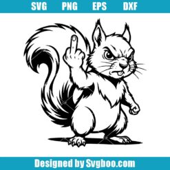 Angry Squirrel Middle Finger SVG Design