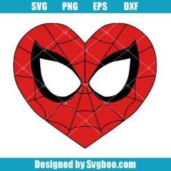 Heart Face Spiderman SVG Design