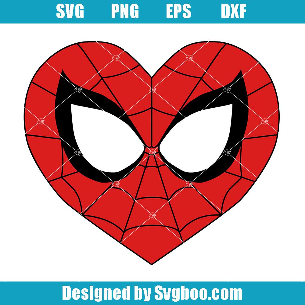 Heart Face Spiderman SVG Design - Red Spider For Baby Cutfile Heart Face Spiderman SVG Design