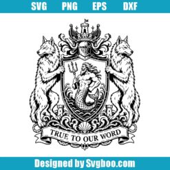 Merman White Harbor Crest True to Our Word SVG Design