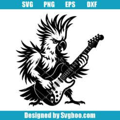 Rock Guitar Parrot SVG Design
